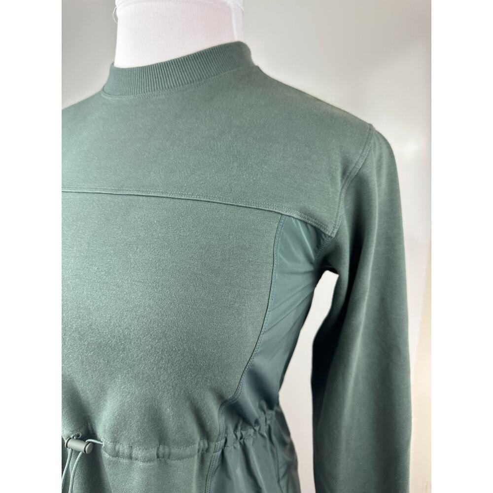 ATHLETA Triumph Crewneck Sweatshirt Bali Green Stretch Drawstring Women's Sz XXS - Picture 4 of 13